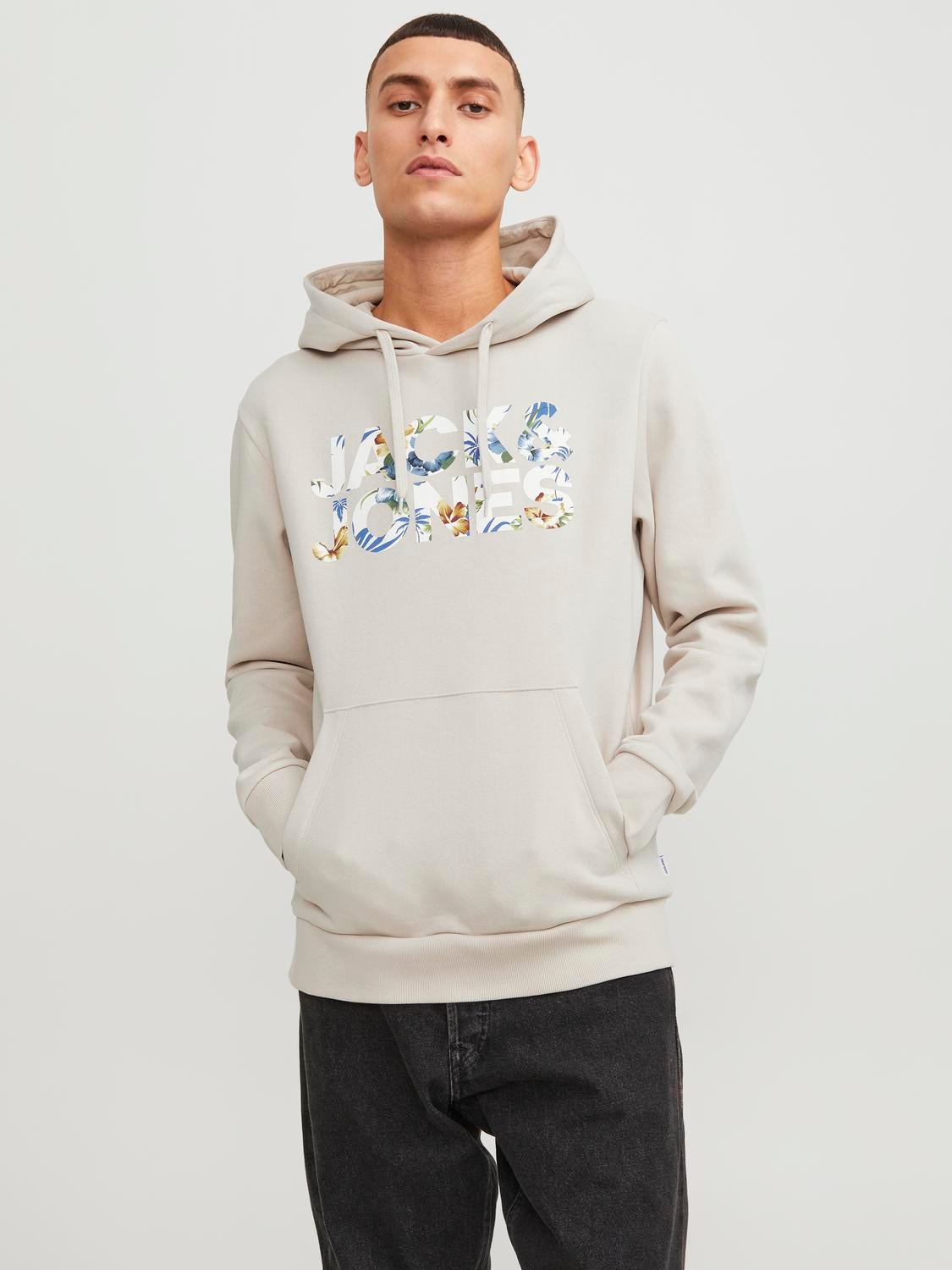 Jack & Jones Felpa con cappuccio Con logo -Moonbeam - 12250682