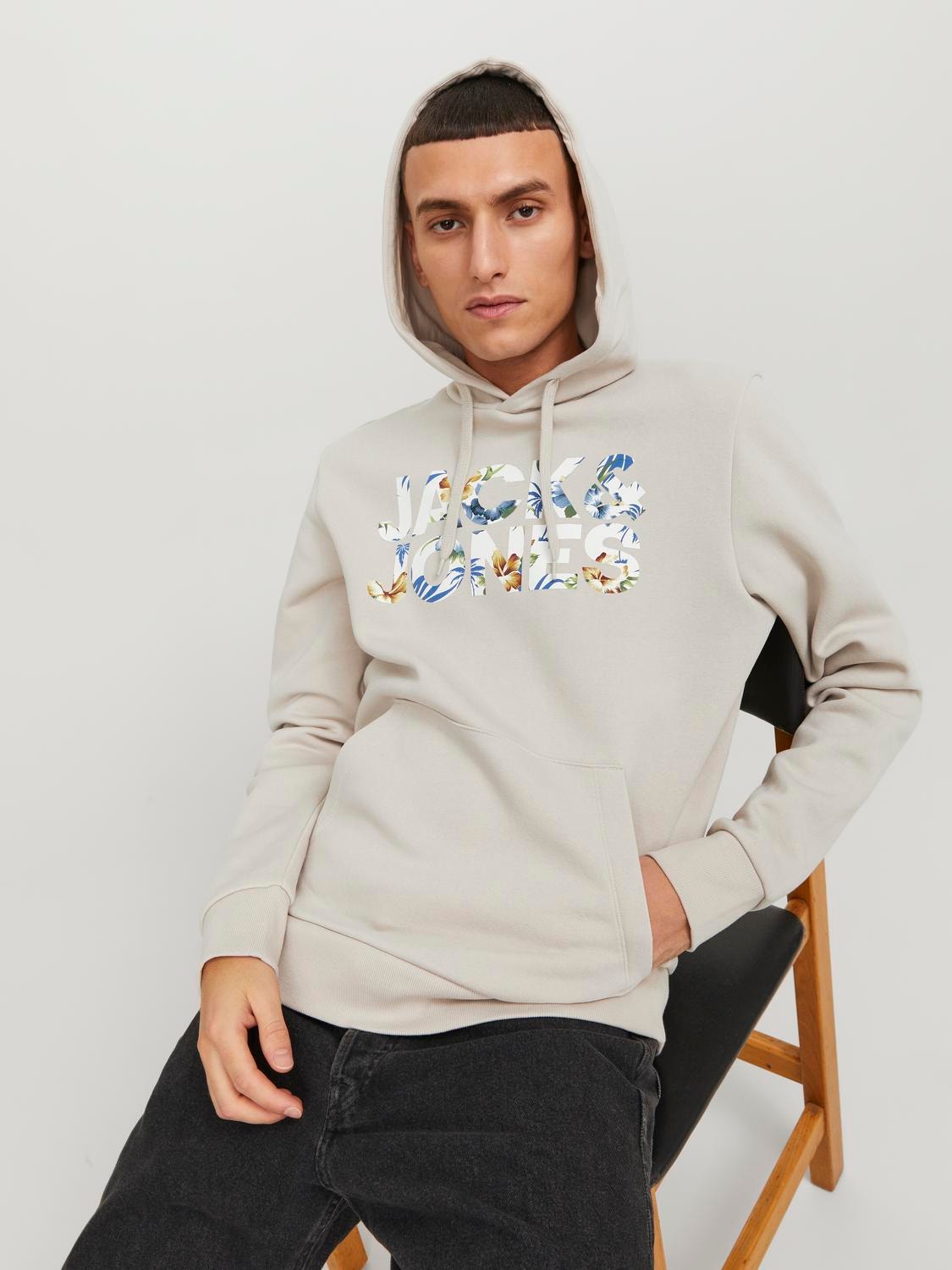 Jack & Jones Sudadera con capucha Logotipo -Moonbeam - 12250682