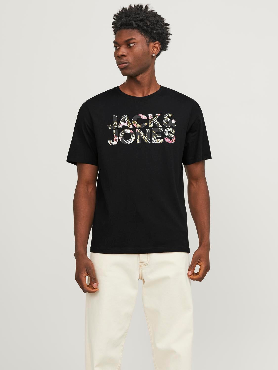 T-shirt Imprimé Col Rond - Jack & Jones - Modalova
