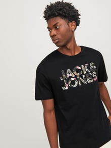 Jack & Jones Logotipas Apskritas kaklas Marškinėliai -Carbon - 12250683