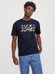 Jack & Jones Logo Crew neck T-shirt -Navy Blazer - 12250683