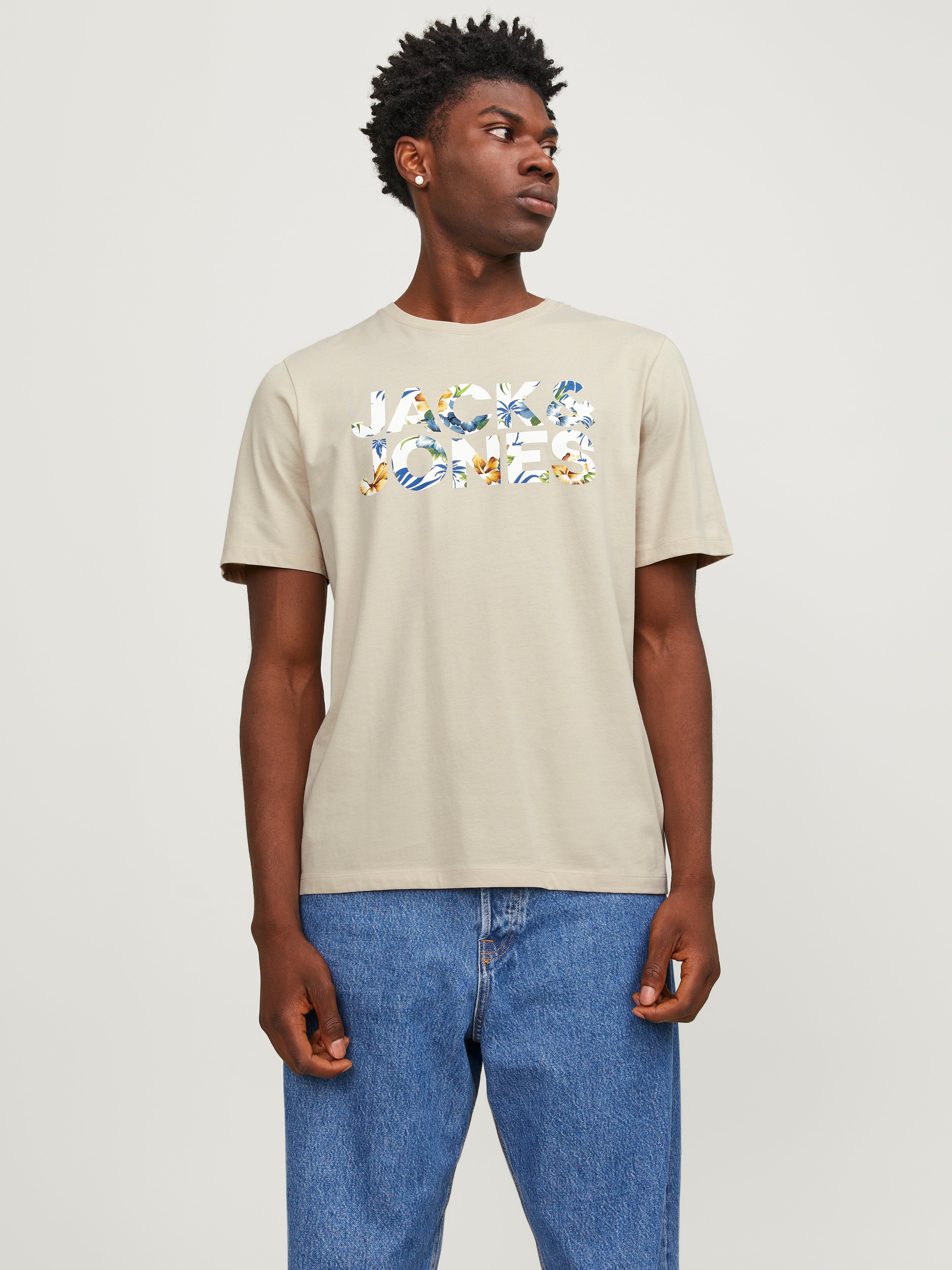 T-shirt Imprimé Col Rond - Jack & Jones - Modalova