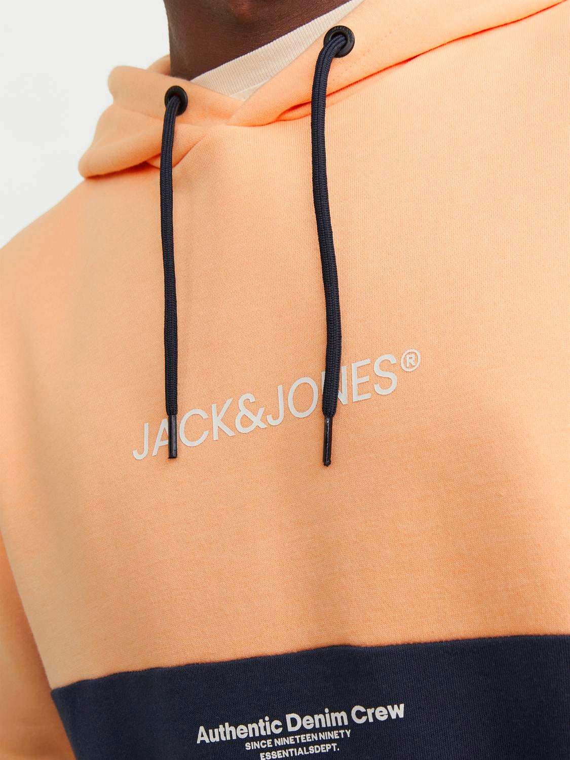 Jack & Jones Logo Hoodie -Apricot Ice  - 12250702