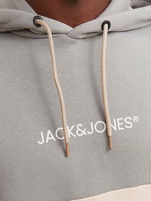Jack & Jones Logo Hoodie -Ultimate Grey - 12250702