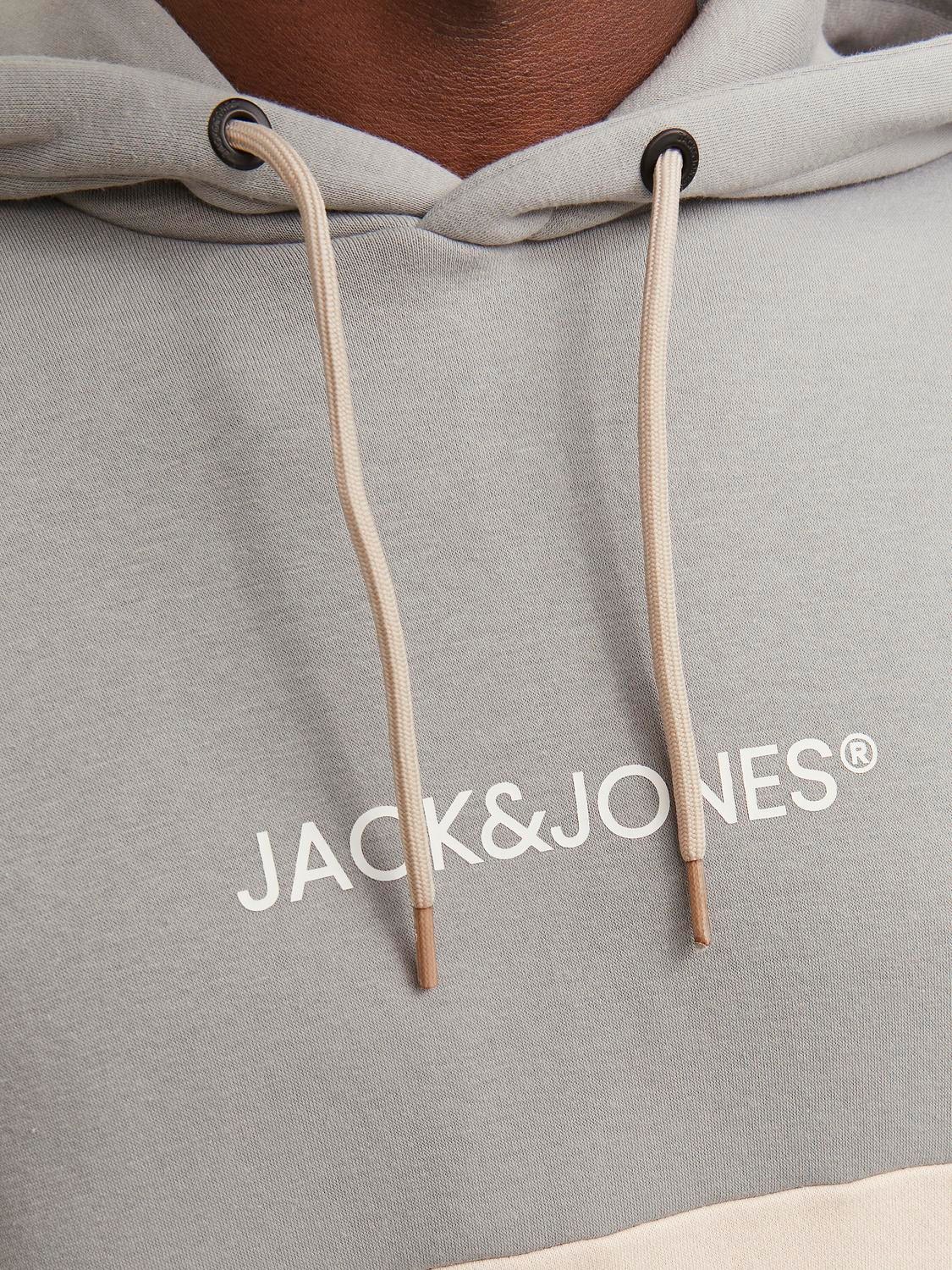 Jack & Jones Logo Kapuzenpullover -Ultimate Grey - 12250702