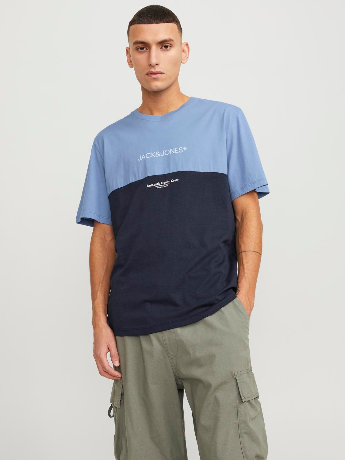 T-shirt Imprimé Col Rond - Jack & Jones - Modalova