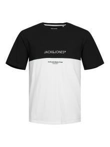 Jack & Jones Logo Ümmargune kaelus T-särk -Black - 12250703