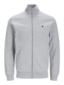 Jack & Jones Logo Sweatshirt mit Reißverschluss -Light Grey Melange - 12250737