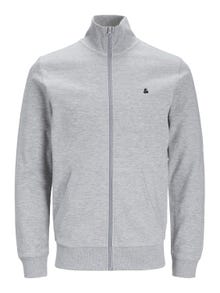 Jack & Jones Logo Zip Sweatshirt -Light Grey Melange - 12250737