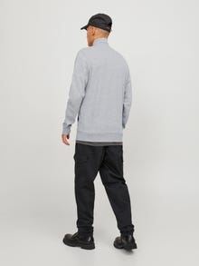 Jack & Jones Logo Sweatshirt mit Reißverschluss -Light Grey Melange - 12250737
