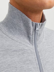 Jack & Jones Logo Sweatshirt mit Reißverschluss -Light Grey Melange - 12250737