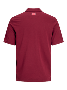 Jack & Jones OL 2024 Printed Polo T-shirt -Biking Red - 12250740