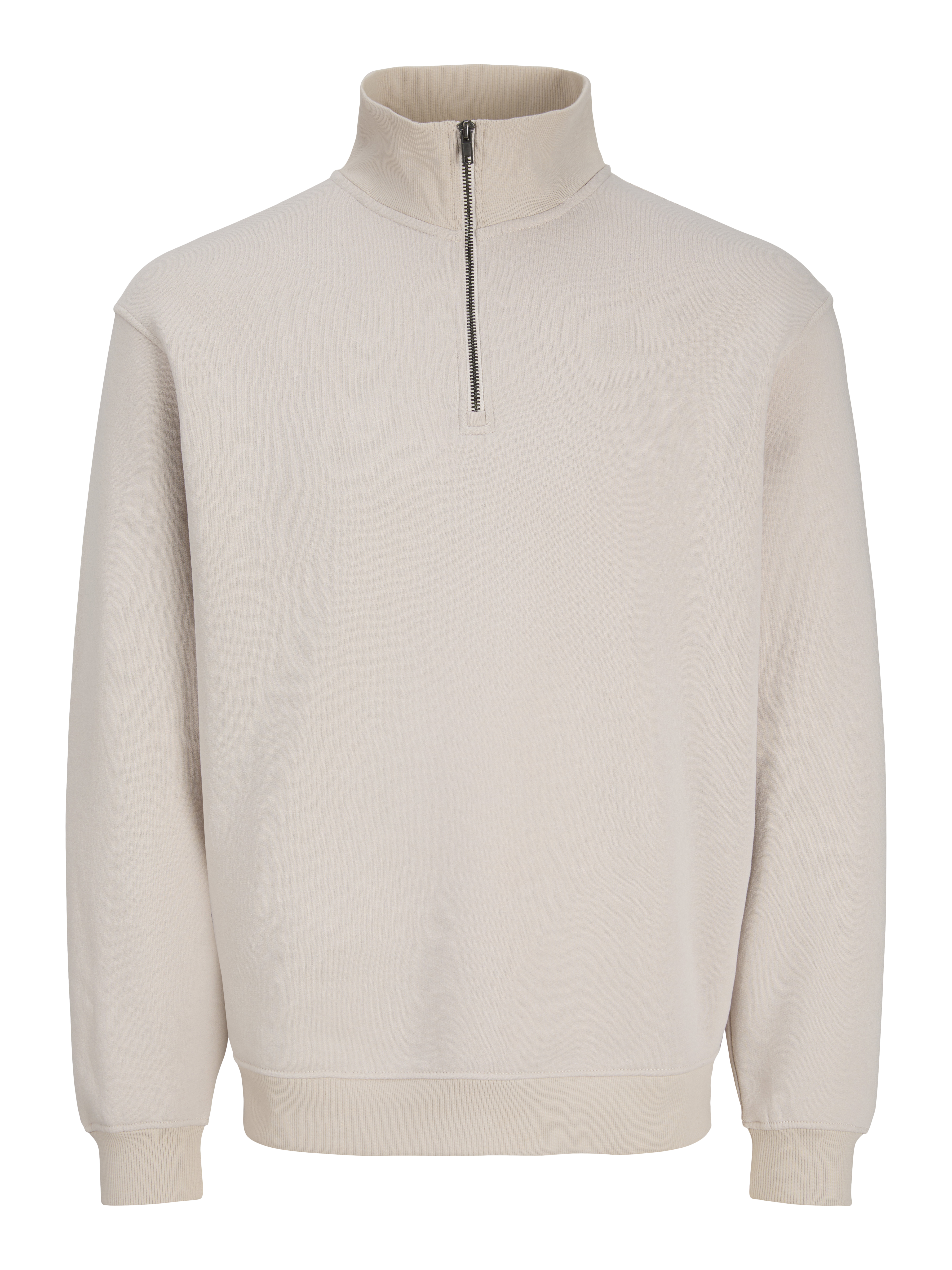 Thumbnail - Einfarbig Sweatshirt Mit Halbem Reißverschluss