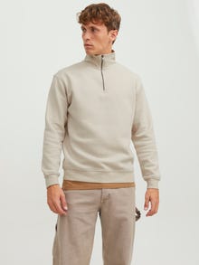 Jack & Jones Vienspalvis Bliuzonas su pusiau užtrauktuku -Moonbeam - 12250747