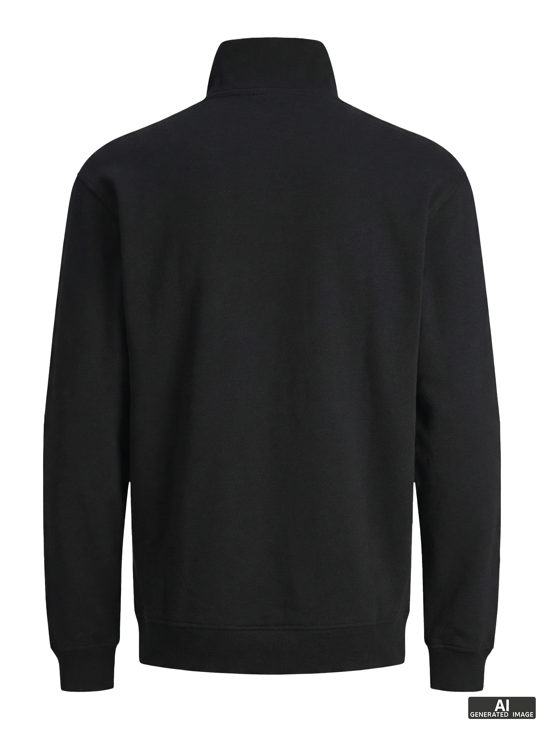 Thumbnail - Einfarbig Sweatshirt Mit Halbem Reißverschluss