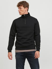Jack & Jones Einfarbig Sweatshirt mit halbem Reißverschluss -Black - 12250747