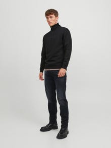 Jack & Jones Plain Half Zip Sweatshirt -Black - 12250747