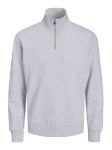 Jack & Jones Effen Sweatshirt met halve rits -Light Grey Melange - 12250747