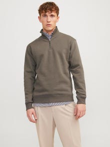 Jack & Jones Einfarbig Sweatshirt mit halbem Reißverschluss -Bungee Cord - 12250747