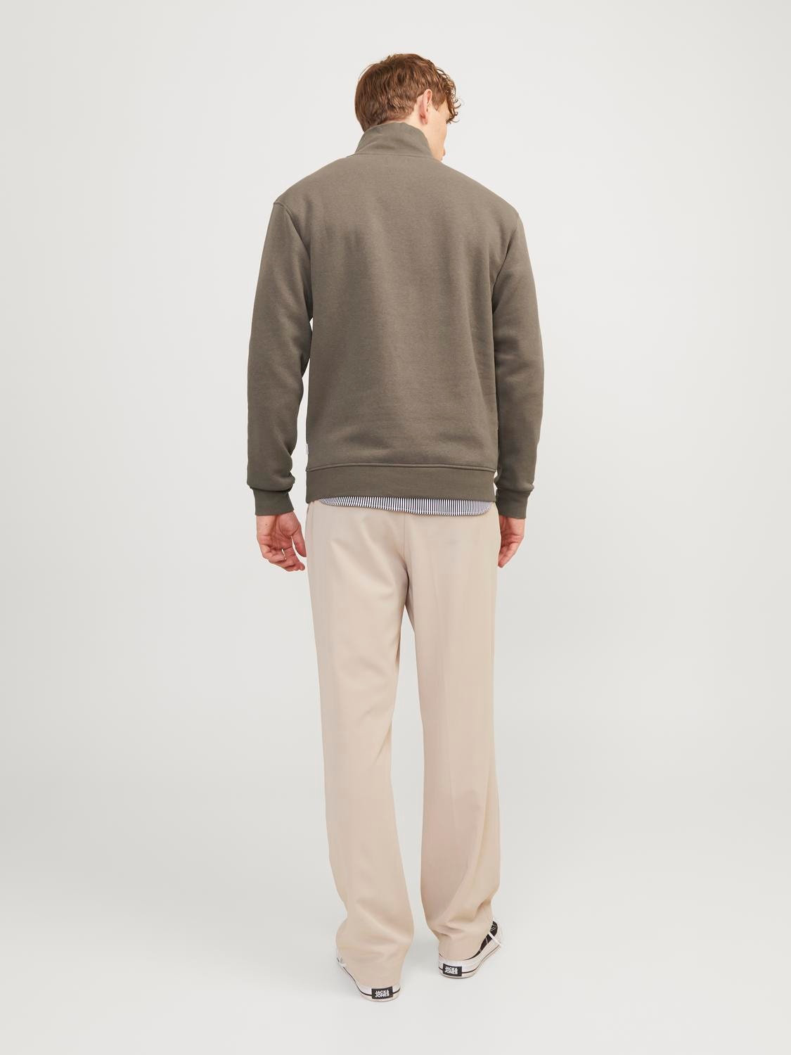 Jack & Jones Plain Half Zip Sweatshirt -Bungee Cord - 12250747