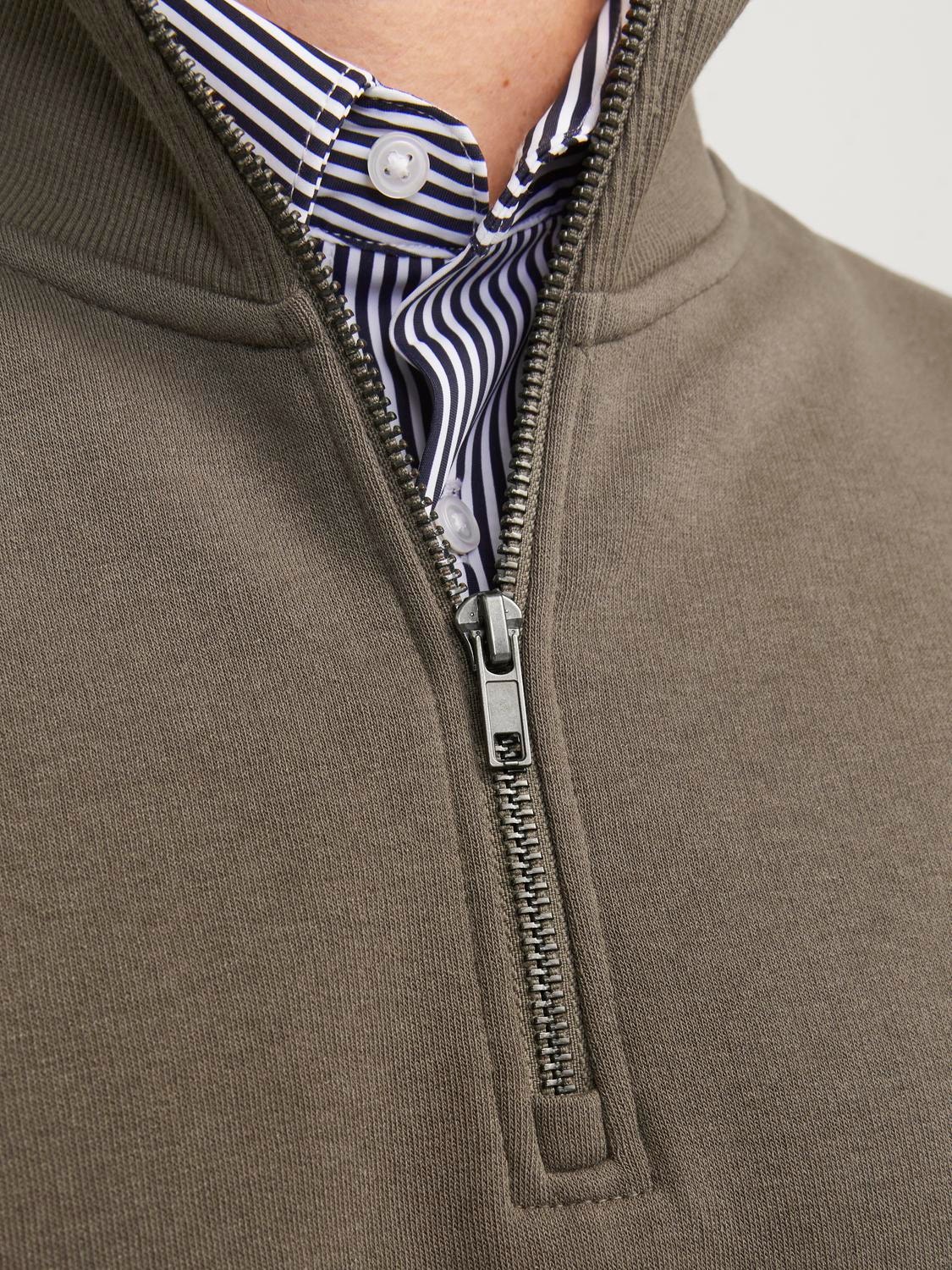 Jack & Jones Ensfarvet Sweatshirt med halv lynlås -Bungee Cord - 12250747