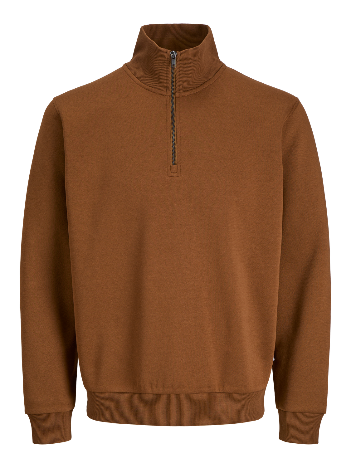 Thumbnail - Einfarbig Sweatshirt Mit Halbem Reißverschluss