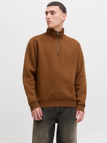 Jack & Jones Plain Half zip Sweatshirt -Monks Robe - 12250747