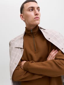 Jack & Jones Plain Half zip Sweatshirt -Monks Robe - 12250747