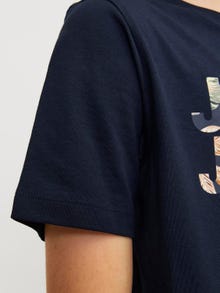 Jack & Jones Nadruk T-shirt Dla chłopców -Navy Blazer - 12250800