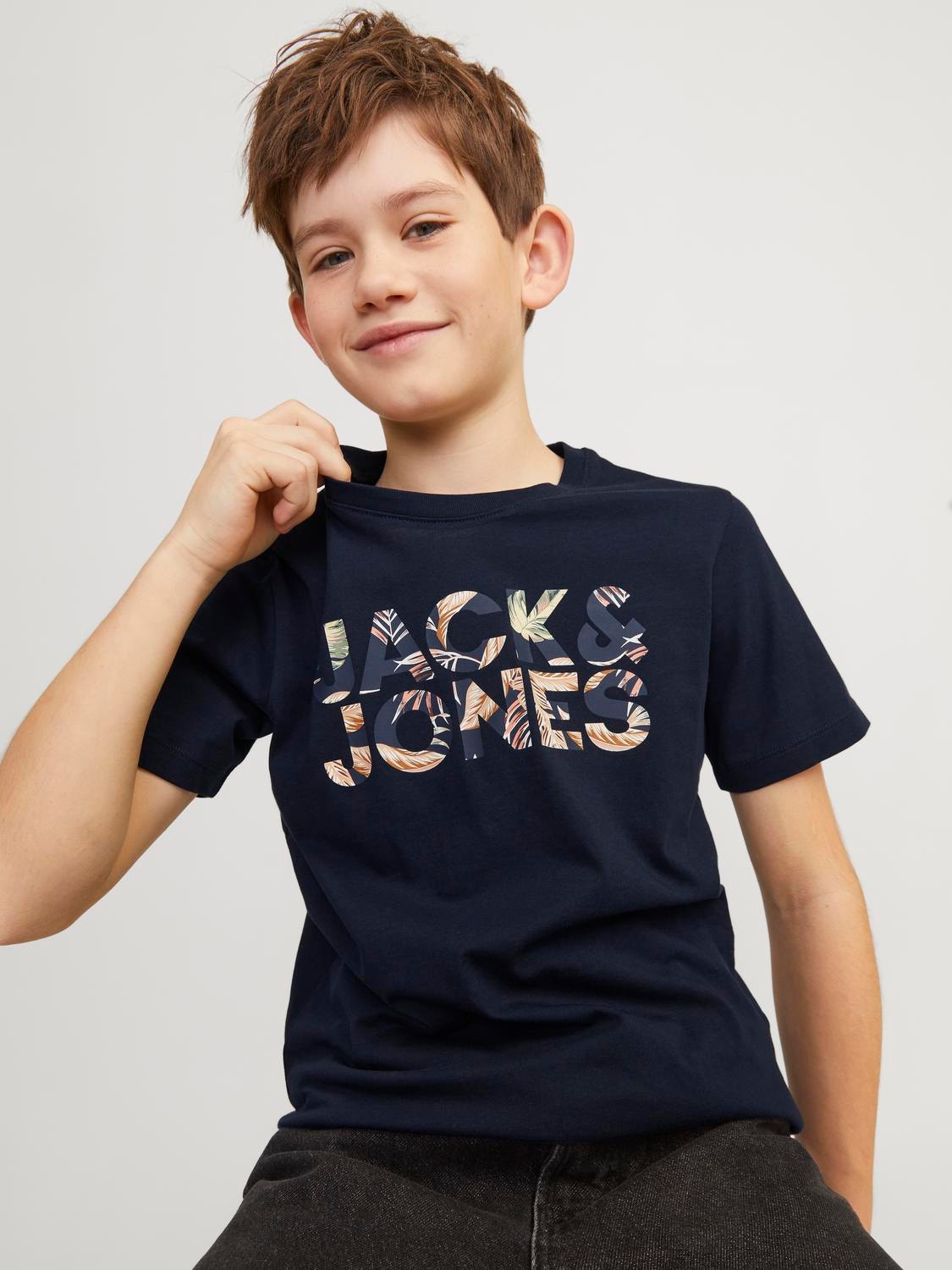 Jack & Jones Bedrukt T-shirt Voor jongens -Navy Blazer - 12250800