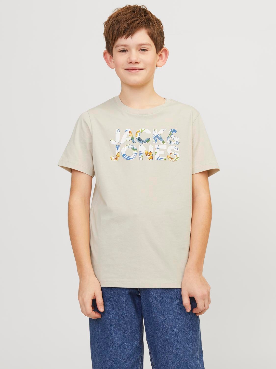 Jack & Jones Tryck T-shirt För pojkar -Moonbeam - 12250800