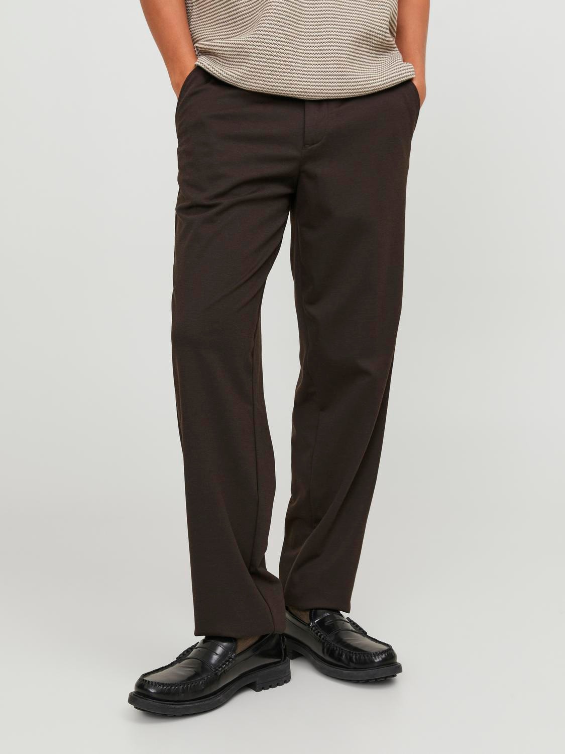 Jack & Jones Loose Fit Plátěné kalhoty Chino -Chocolate Brown - 12250818