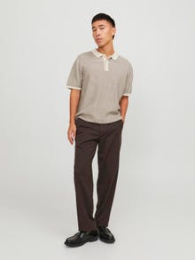 Jack & Jones Loose Fit Plátěné kalhoty Chino -Chocolate Brown - 12250818