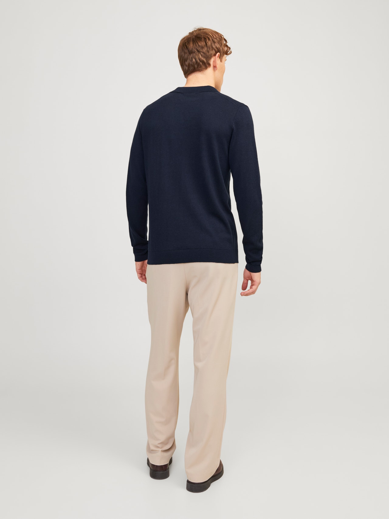 Jack & Jones Ensfarvet Striktrøje med rund hals -Night Sky - 12251018