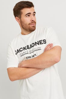 Jack & Jones Plus Size Printed T-shirt -Cloud Dancer - 12251052
