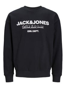 Jack & Jones Plus Size Moletom com gola redonda Estampar -Black - 12251054