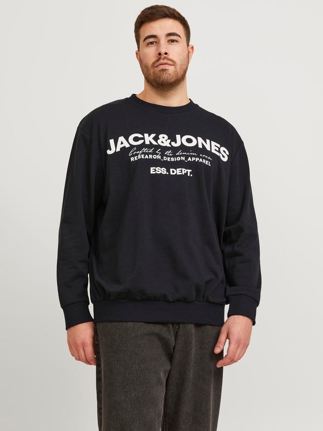 Jack & Jones Plusz Nyomott mintás Személyzeti nyakú pulóver - 12251054