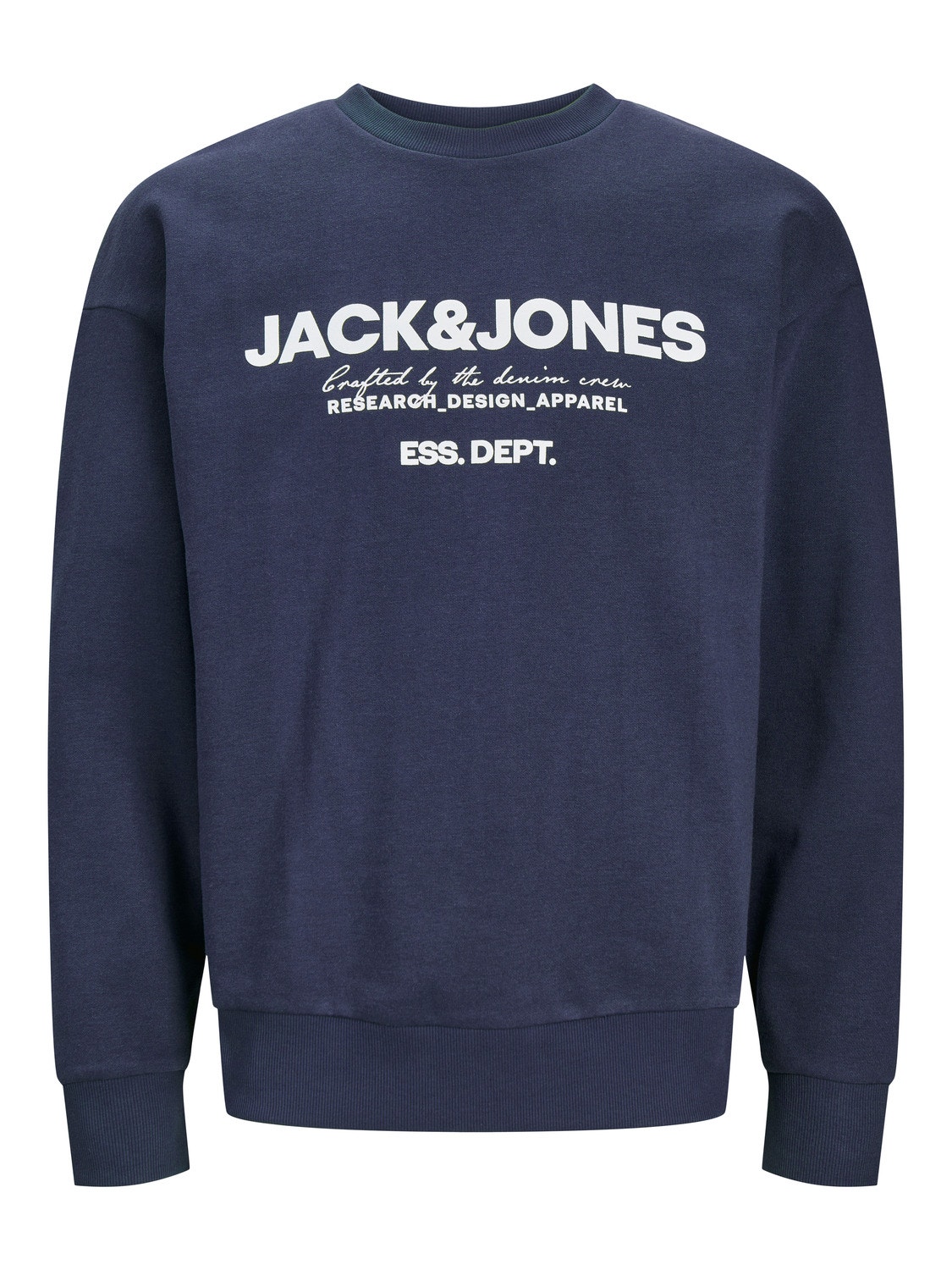 Jack & Jones Plus Size Nadruk Bluza z okrągłym dekoltem -Navy Blazer - 12251054