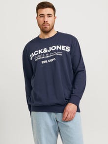 Jack & Jones Plus Size Sudadera con cuello redondo Estampado -Navy Blazer - 12251054