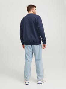 Jack & Jones Plus Size Printed Crew neck Sweatshirt -Navy Blazer - 12251054