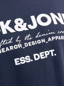 Jack & Jones Plus Size Spausdintas raštas Apatinis prakaituojantis megztinis -Navy Blazer - 12251054