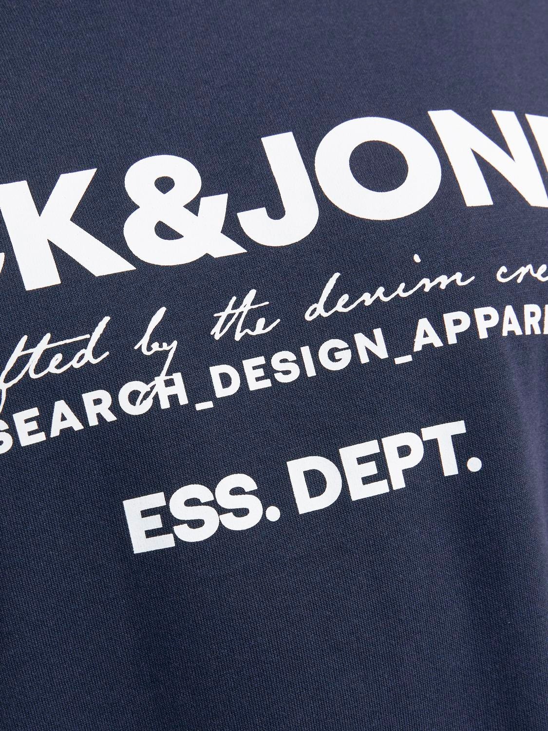 Jack & Jones Plus Size Tryck Crewneck tröja -Navy Blazer - 12251054