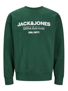 Jack & Jones Plus Size Printed Crewn Neck Sweatshirt -Dark Green - 12251054