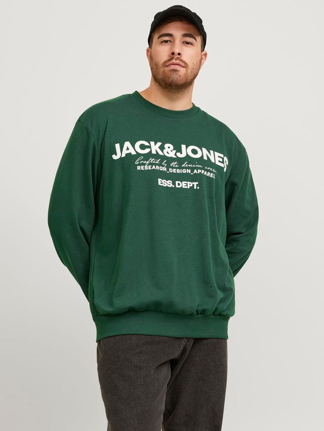Jack & Jones Plus Size Sudadera con cuello redondo Estampado - 12251054