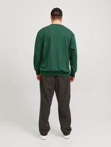 Jack & Jones Plus Size Printed Crew neck Sweatshirt -Dark Green - 12251054