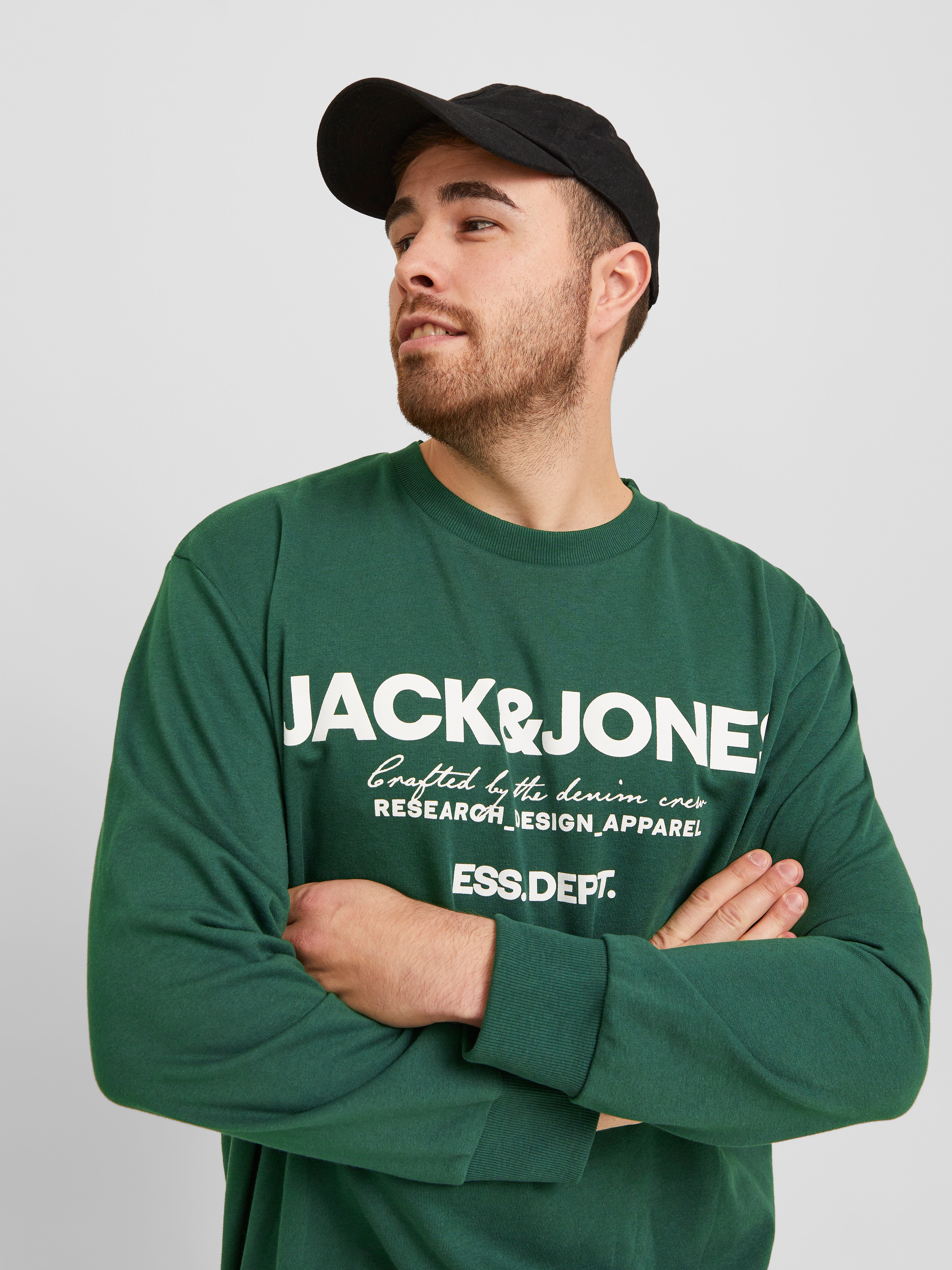 Jack & Jones Plus Size Printed Crewn Neck Sweatshirt - 12251054
