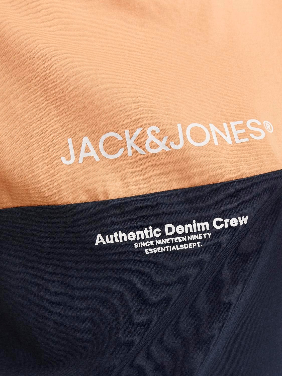 Jack & Jones T-shirt Bloco de Cor Para meninos -Apricot Ice  - 12251083