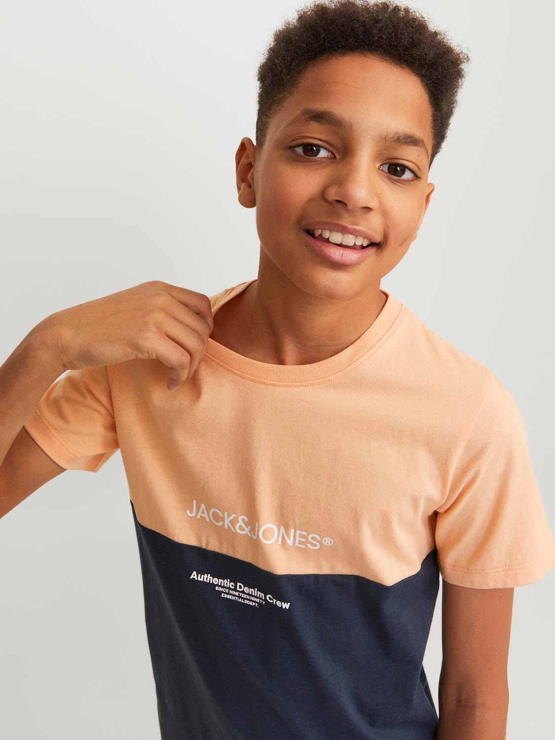 Jack & Jones Colorblock T-shirt Voor jongens -Apricot Ice  - 12251083
