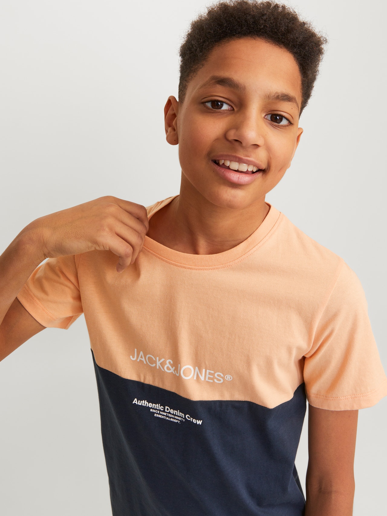 Jack & Jones Colour block T-shirt For boys -Apricot Ice  - 12251083