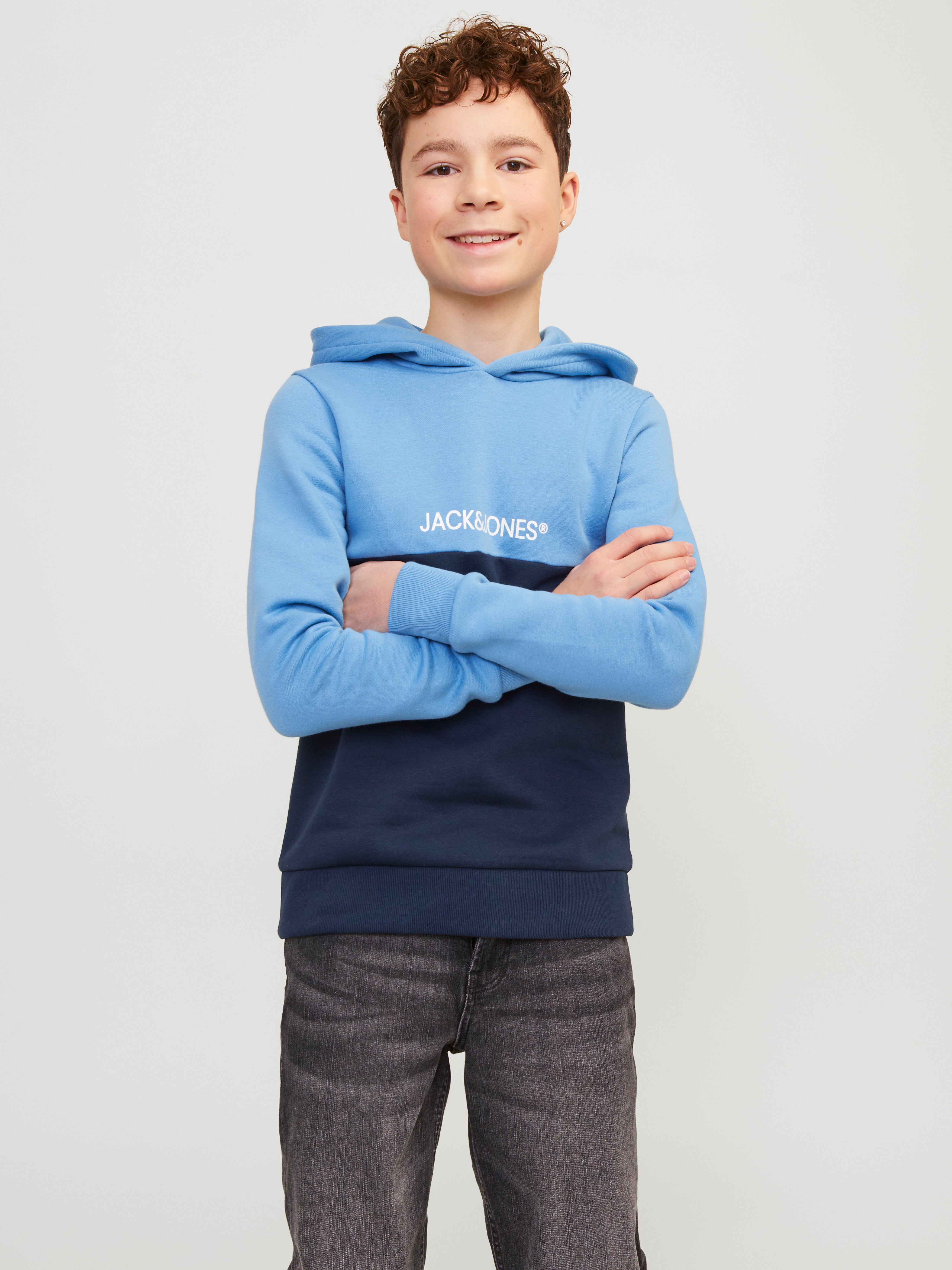 Essentials Jungen Fleece-Pullover Mit Druckknopf - Warme Jacke Für Kalte Tage